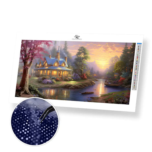 Vacation Home - Exclusive Premium Diamond Painting Kit - 55x30cm / 22x12’’ / Square (Most Popular) - Diamond Painting