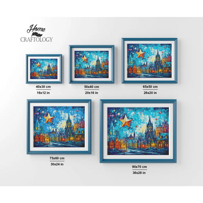 Village Under the Stars - Exclusive Premium Diamond Painting Kit - Diamond Painting Kit