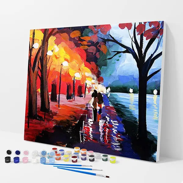 Walk Along the Boulevard Kit - Paint By Numbers - 30x40cm / 12x16’’ / No Frame - Paint By Numbers