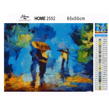 Walking in the Rain - Premium Diamond Painting Kit - Diamond Painting Kit
