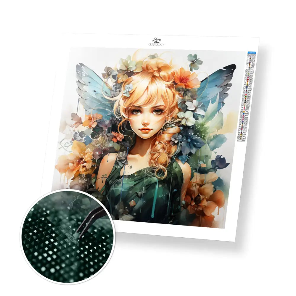Watercolor Fairy - Exclusive Premium Diamond Painting Kit - 30x30cm / 12x12’’ / Square (Most Popular) - Diamond