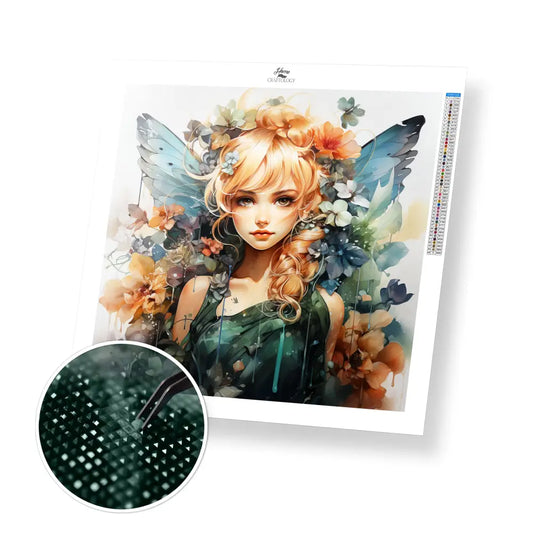 Watercolor Fairy - Exclusive Premium Diamond Painting Kit - 30x30cm / 12x12’’ / Square (Most Popular) - Diamond