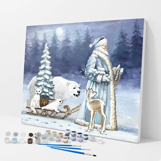 White Christmas Kit - Paint By Numbers - 30x40cm / 12x16’’ / No Frame - Paint By Numbers