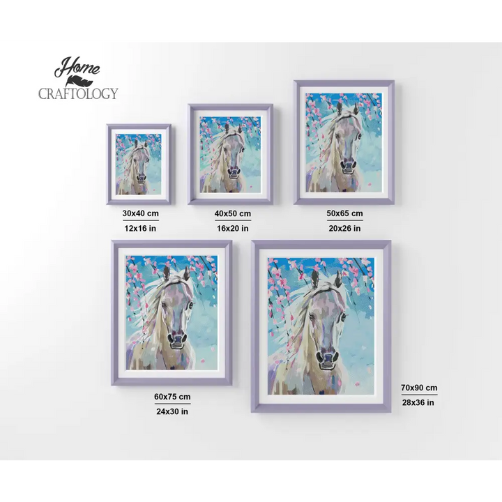 White Horse Painting - Exclusive Premium Diamond Painting Kit - Diamond Painting Kit