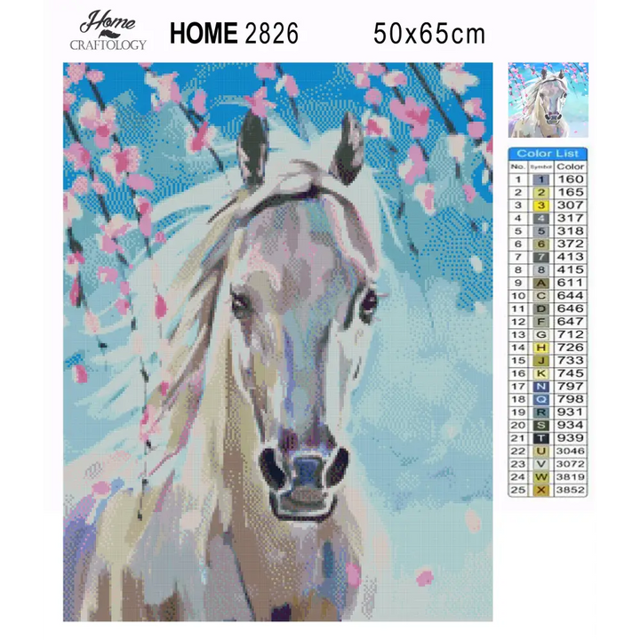 White Horse Painting - Exclusive Premium Diamond Painting Kit - Diamond Painting Kit