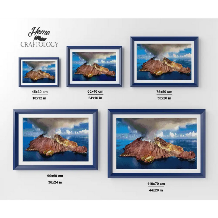White Island Volcano - Premium Diamond Painting Kit - Diamond Painting Kit