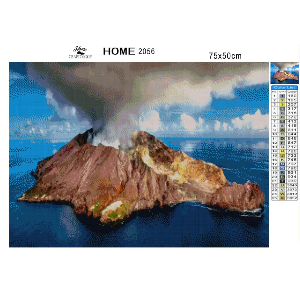 White Island Volcano - Premium Diamond Painting Kit - Diamond Painting Kit