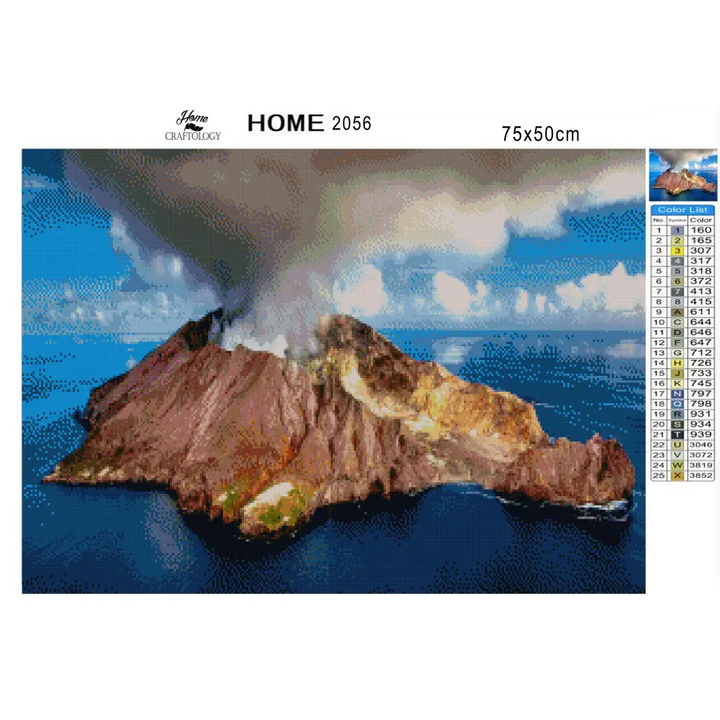White Island Volcano - Premium Diamond Painting Kit - Diamond Painting Kit
