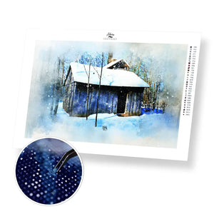 Winter House - Premium Diamond Painting Kit - 45x30cm / 18x12’’ / Square (Most Popular) - Diamond Painting Kit