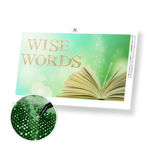 Wise Words - Premium Diamond Painting Kit - 55x30cm / 22x12’’ / Square (Most Popular) - Diamond Painting Kit
