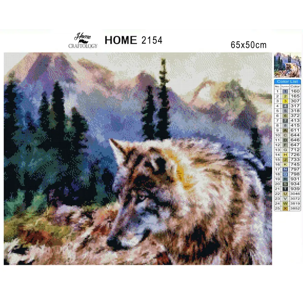 Wolf in the Mountain - Premium Diamond Painting Kit - Diamond Painting Kit