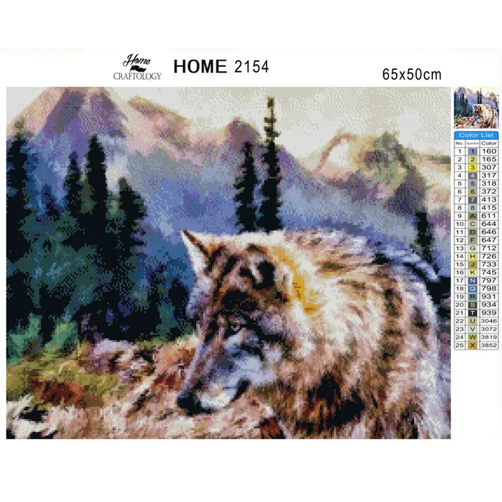 Wolf in the Mountain - Premium Diamond Painting Kit - Diamond Painting Kit