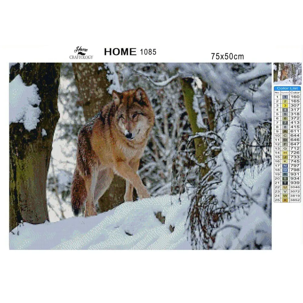 Wolf in Winter - Diamond Painting Kit - Home Craftology