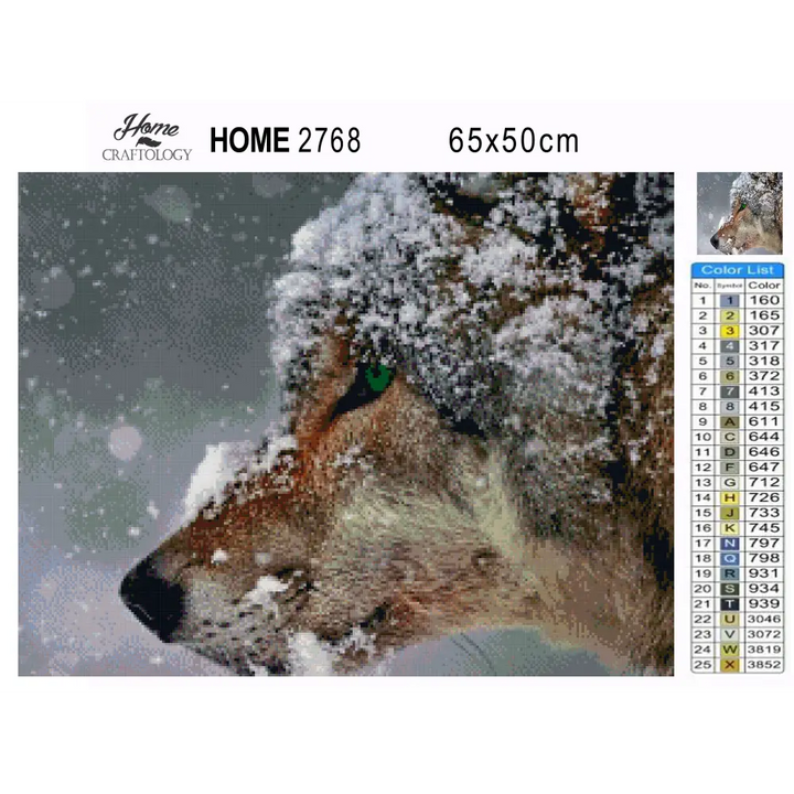 Wolf with Green Eyes - Premium Diamond Painting Kit - Diamond Painting Kit