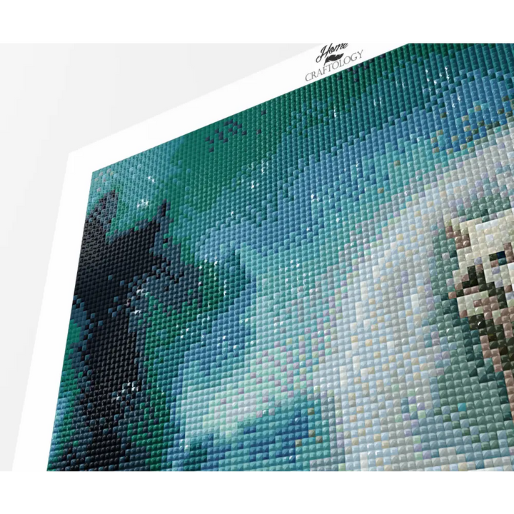 Wolves During Full Moon - Premium Diamond Painting Kit - Diamond Painting Kit