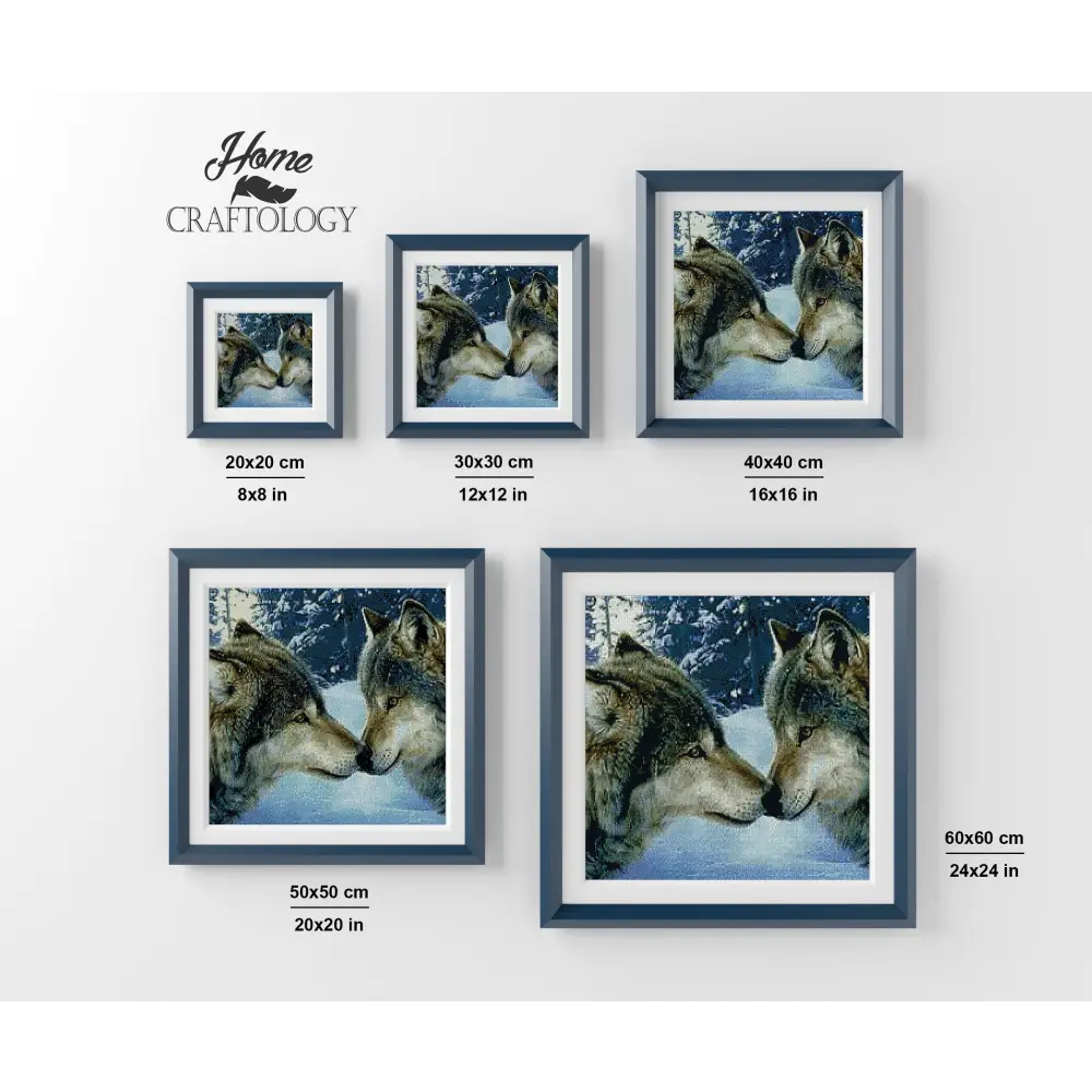 Wolves Kissing - Premium Diamond Painting Kit - Diamond Painting Kit