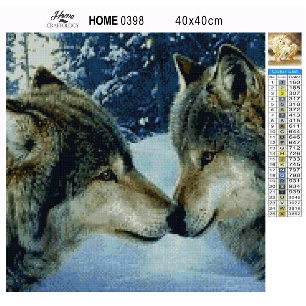 Wolves Kissing - Premium Diamond Painting Kit - Diamond Painting Kit