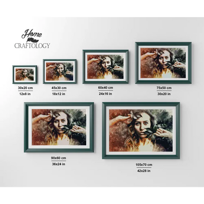 Woman and Leaves - Premium Diamond Painting Kit - Diamond Painting Kit