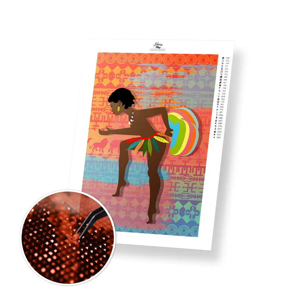 Woman Dancing - Premium Diamond Painting Kit - 30x45cm / 12x18’’ / Square (Most Popular) - Diamond Painting Kit