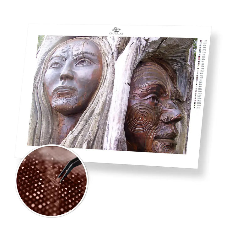 Wood Carving - Premium Diamond Painting Kit - 40x30cm / 16x12’’ / Square (Most Popular) - Diamond Painting Kit