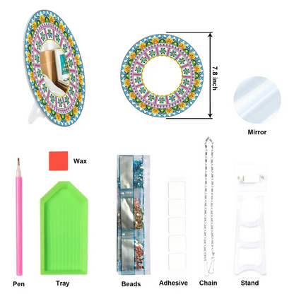 Yellow and Green Sun - Diamond Painting Mirror - Mirror