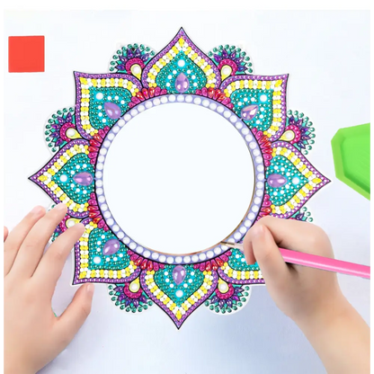 Yellow and Purple Flower - Diamond Painting Mirror - Mirror