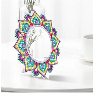 Yellow and Purple Flower - Diamond Painting Mirror - Mirror