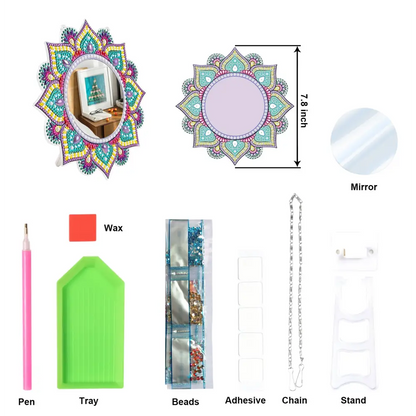 Yellow and Purple Flower - Diamond Painting Mirror - Mirror