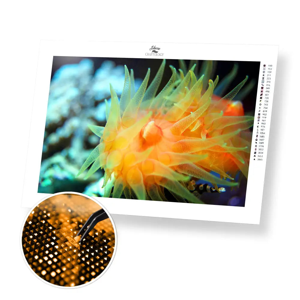 Yellow Coral - Premium Diamond Painting Kit - 45x30cm / 18x12’’ / Square (Most Popular) - Diamond Painting Kit