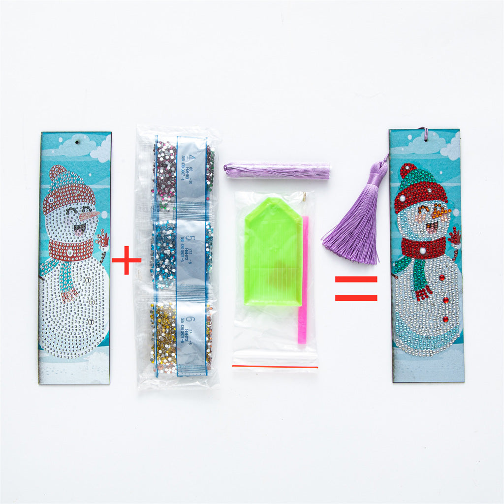Waving Snowman - Diamond Painting Bookmark