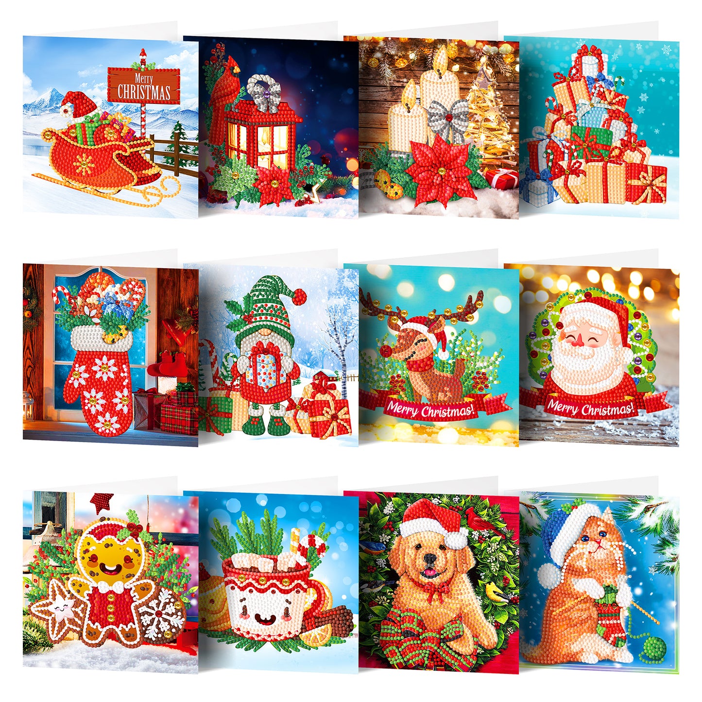 Set of 12 Christmas Greeting Cards