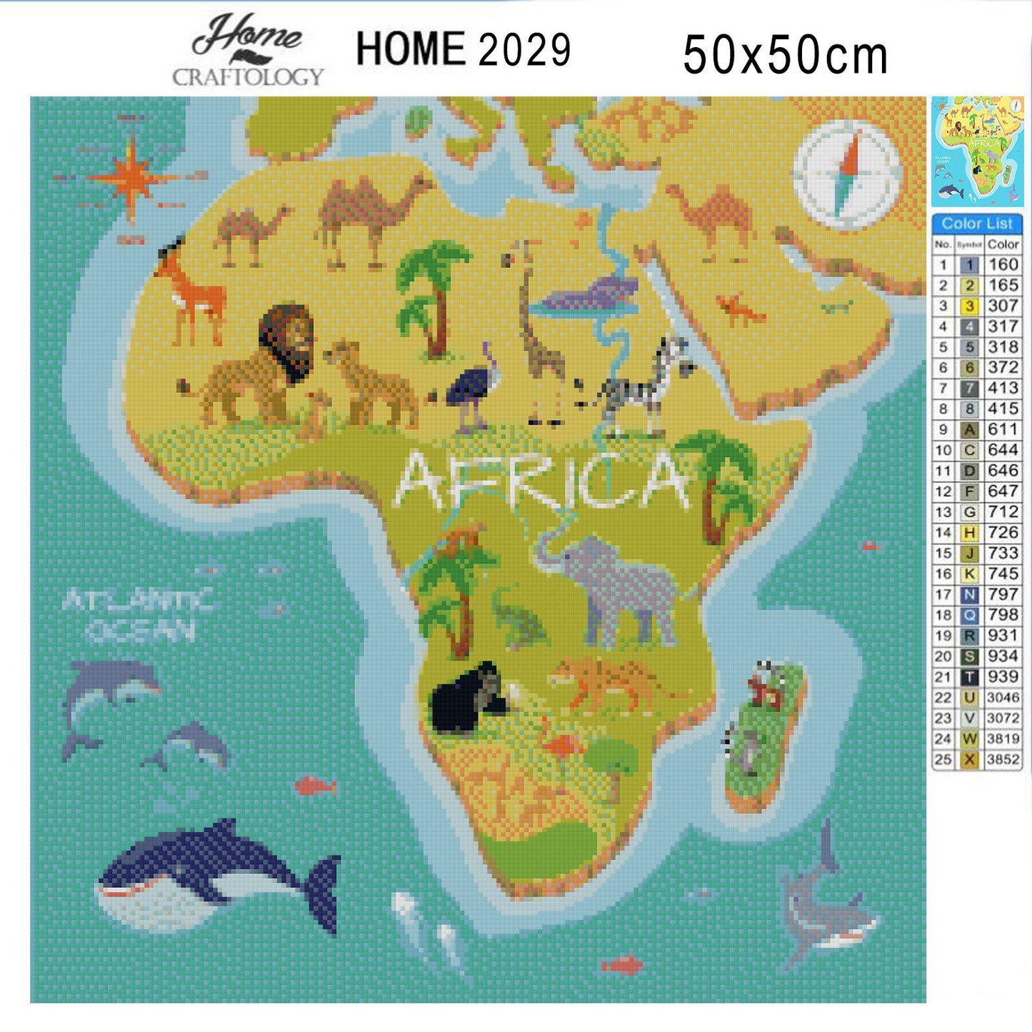 Africa Map - Premium Diamond Painting Kit