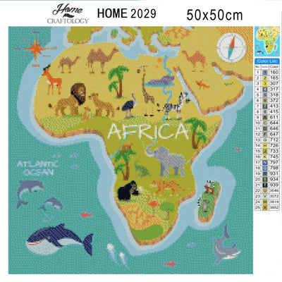 Africa Map - Premium Diamond Painting Kit