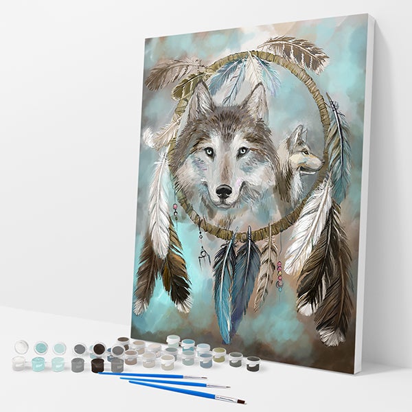 Wolf Dream Catcher Kit - Paint By Numbers