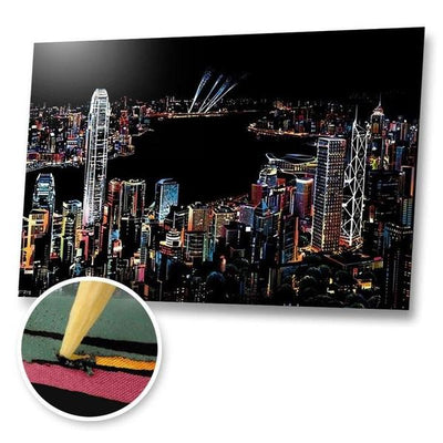 Hongkong Skyline - Scratch Painting Kit