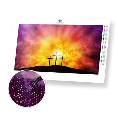 3 Crosses Sunrise - Premium Diamond Painting Kit