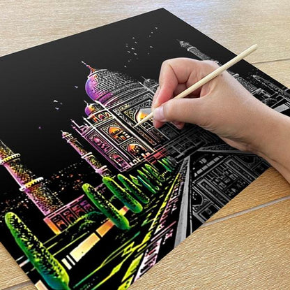 Taj Mahal, India - Scratch Painting Kit