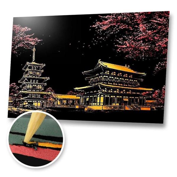 Temple, Japan - Scratch Painting Kit
