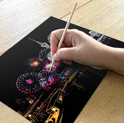 New Year Fireworks Scratch Painting Bundle (A4 Size)