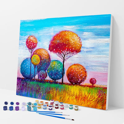 Colorful Trees Kit - Paint By Numbers
