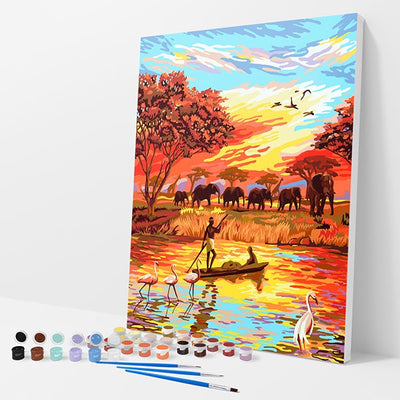 African River Sunrise Kit - Paint By Numbers