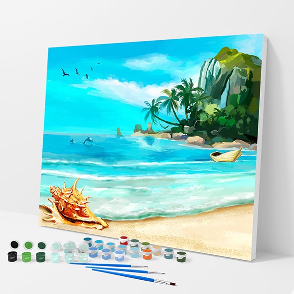Beach with Seashell Kit - Paint By Numbers