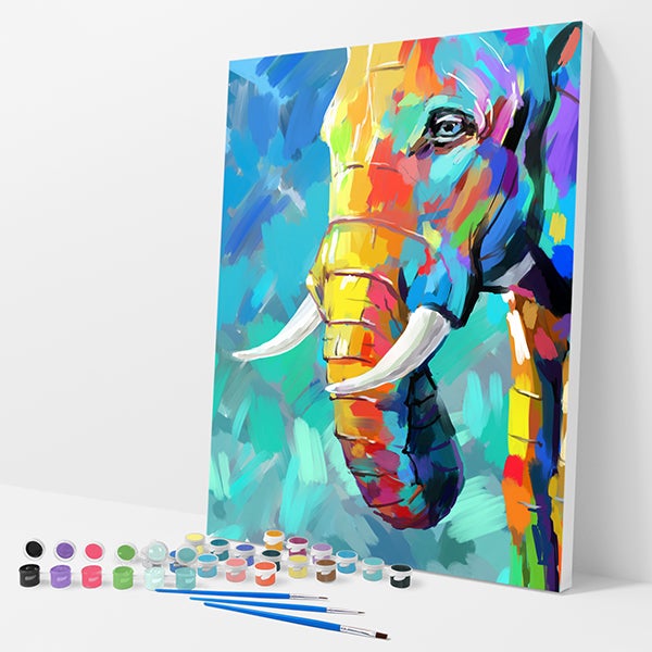 Colorful Elephant Kit - Paint By Numbers