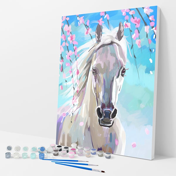 White Horse Kit - Paint By Numbers