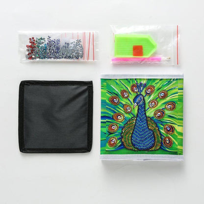 Green Peacock  - Diamond Painting Storage Kit