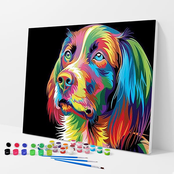 Colorful Dog Kit - Paint By Numbers