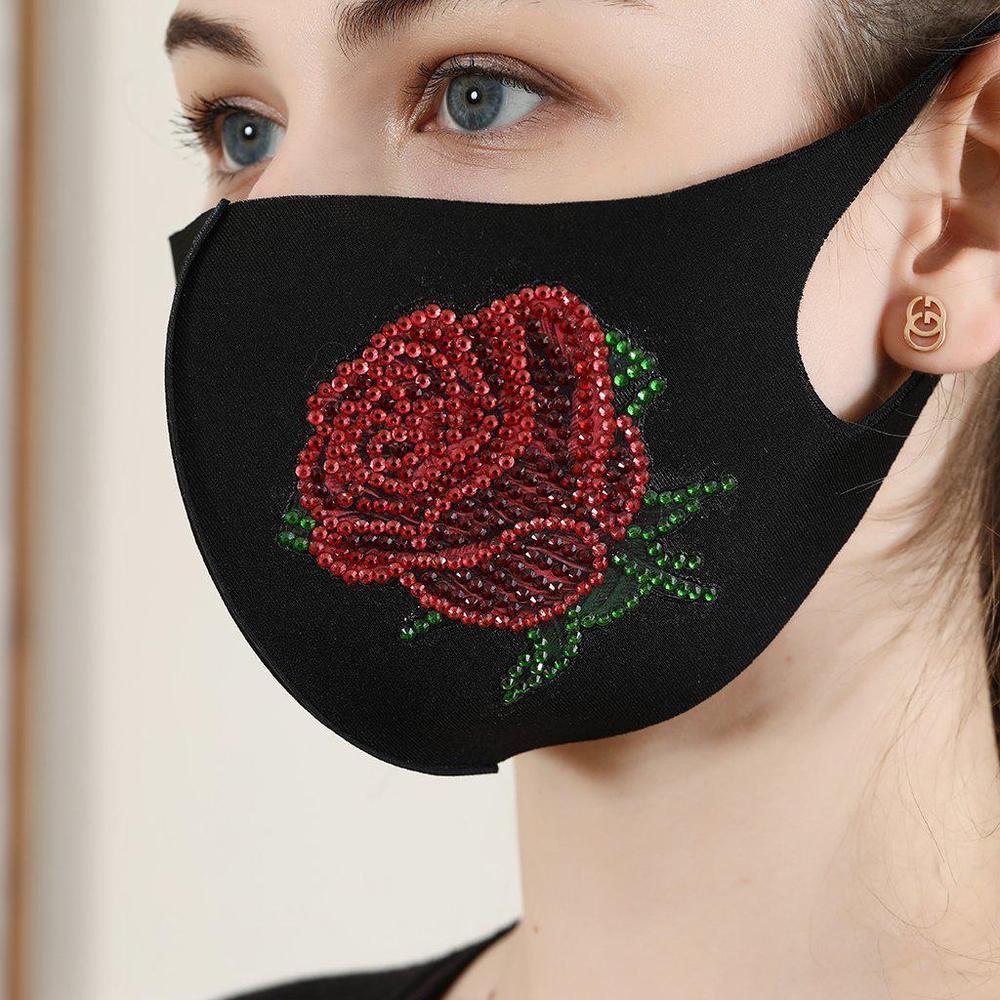 Red Rose- Diamond Painting Face Mask