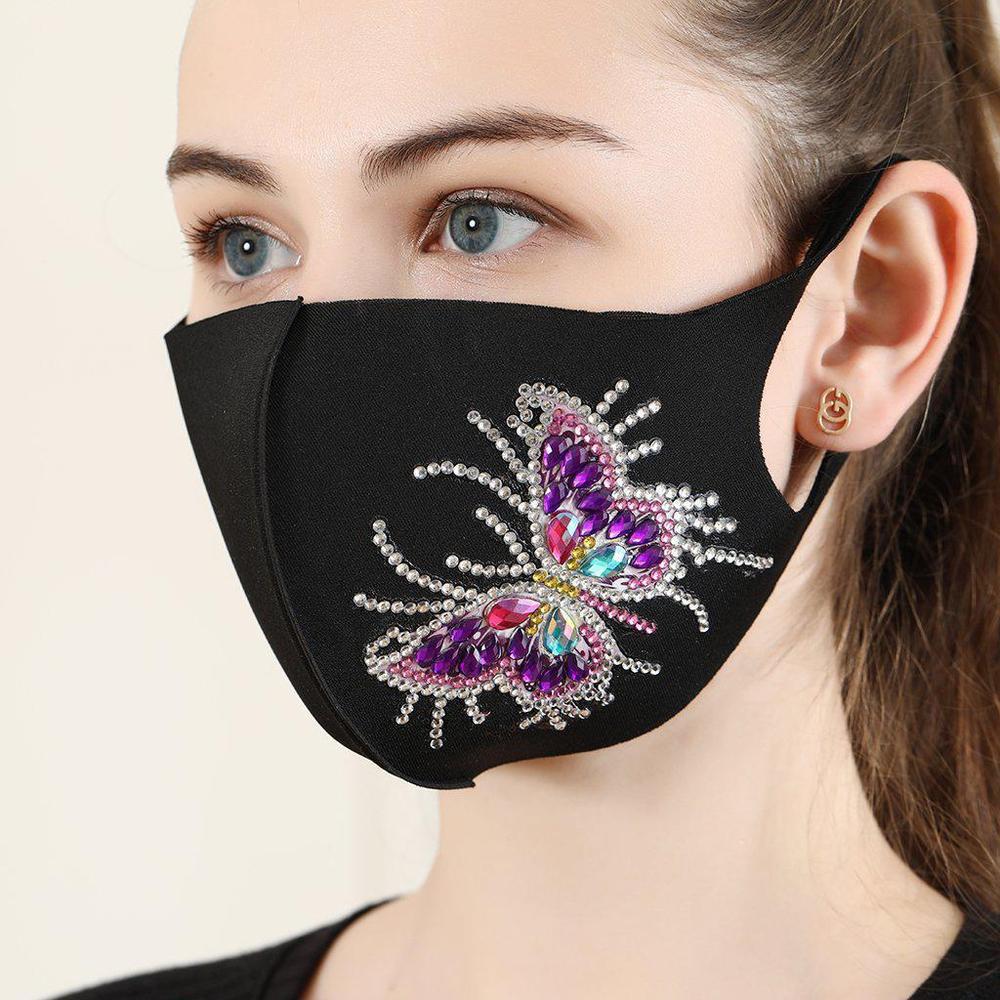 Purple Butterfly - Diamond Painting Face Mask