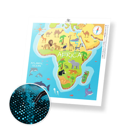 Africa Map - Premium Diamond Painting Kit