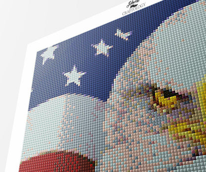 American Flag with Eagle Close-up - Premium Diamond Painting Kit